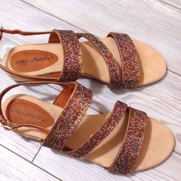 (5-2885) Easy Street Women's Radical Wedge Sandal Sz 11 - Picture 6 of 9